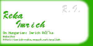 reka imrich business card